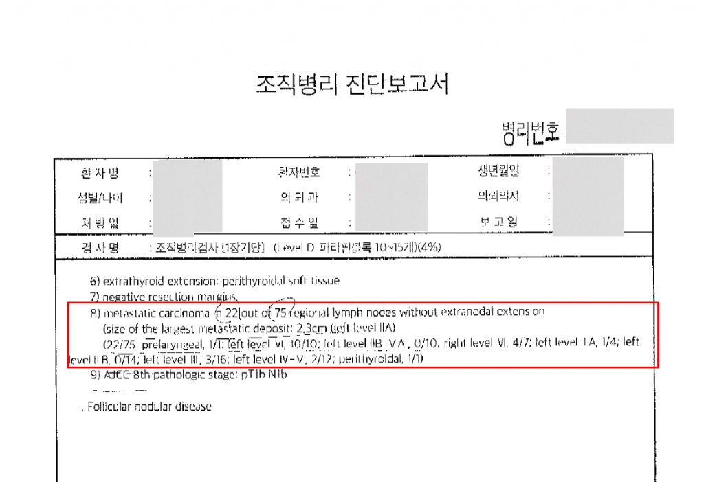 머리, 얼굴 및 목의 림프절의 이차성 및 상세불명의 악성신생물(C770)- 일반암 수령