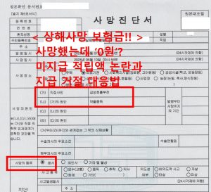 상해사망보험금, 진단서