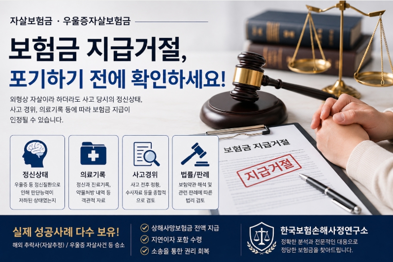 우울증자살 및 마약복용 후 자살사망 : 고의면책 대응과 지급 성공 전략